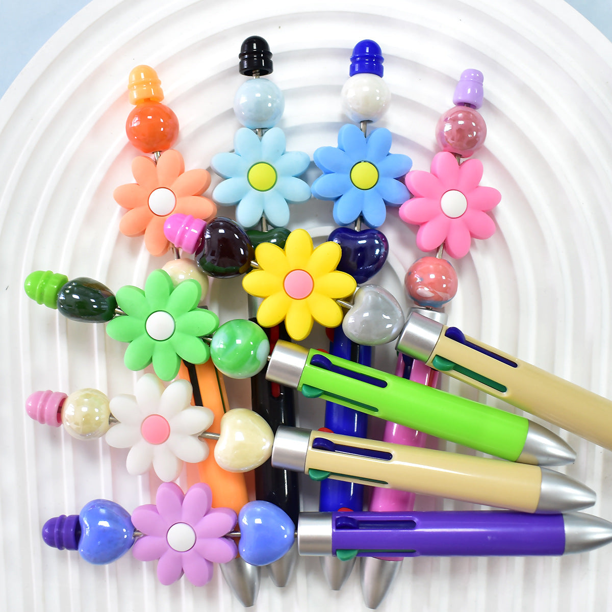 Wholesale Random  100pcs/pack  Cute cartoon flower series soft rubber beads